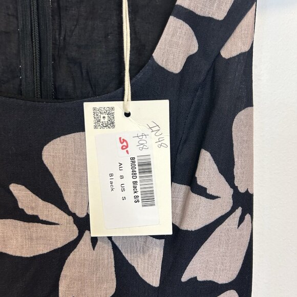 NWT Indikah Lillia Size Small Floral A-Line Maxi Dress Cotton Blend - Picture 4 of 10